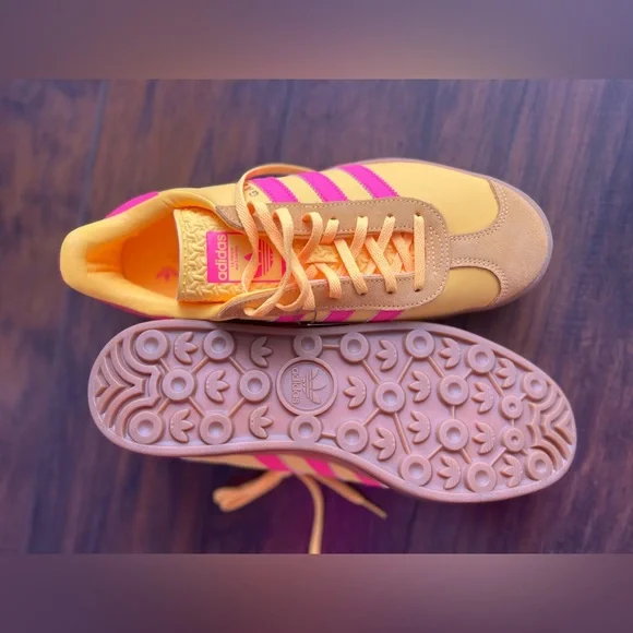 New Adidas Women's Gazelle Bold Shoes - Spark Yellow - Picture 3 of 5